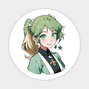 Cute happy anime girl in summer series Magnet